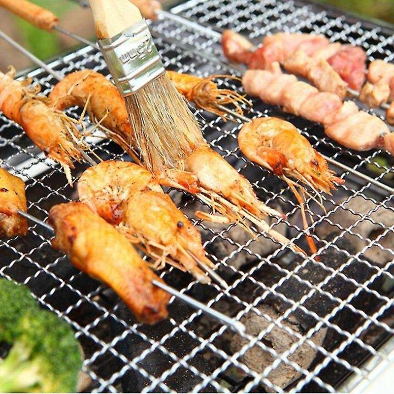 Grills for Barbecue & Silver Outdoor Stainless Steel Hiking Charcoal Camping Grill