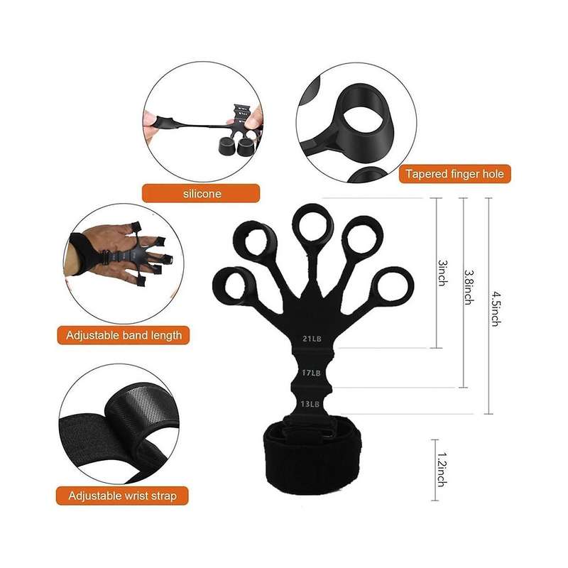 Gripster,grip Strength Trainer,finger Strengthener,6 Adjustable Finger Flexion Extension Training 2