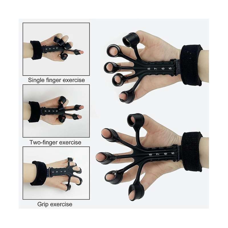 Gripster,grip Strength Trainer,finger Strengthener,8 Resistant Level Adjustable Finger Flexion Exte