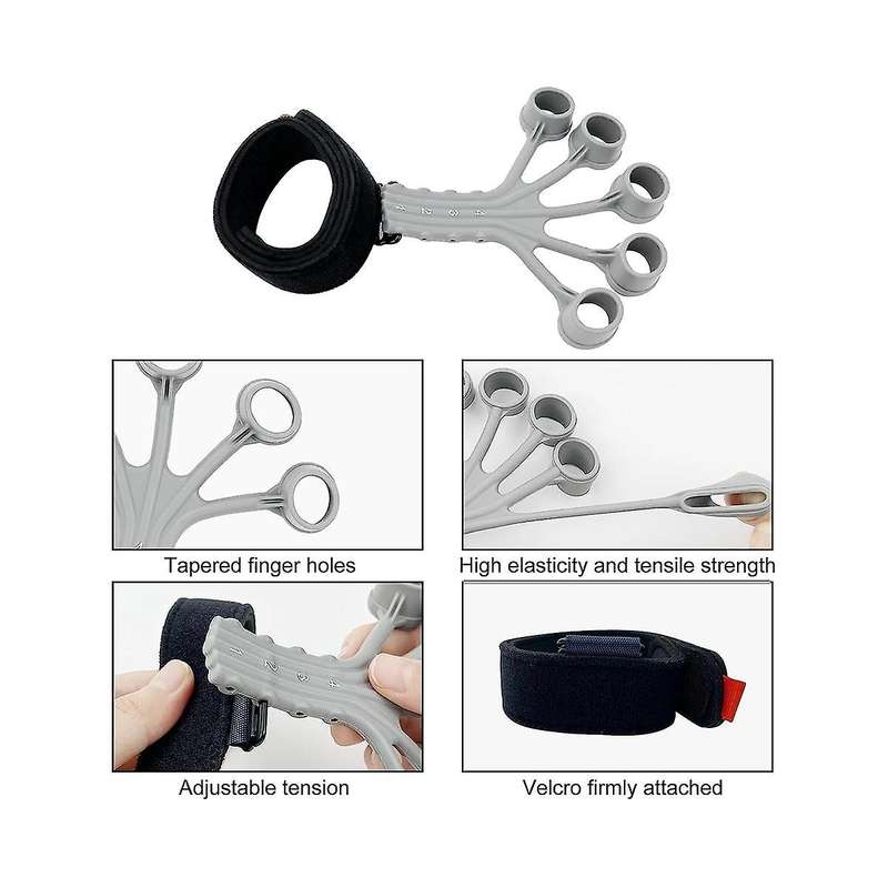 Gripster,grip Strength Trainer,finger Strengthener,8 Resistant Level Adjustable Finger Flexion Exte