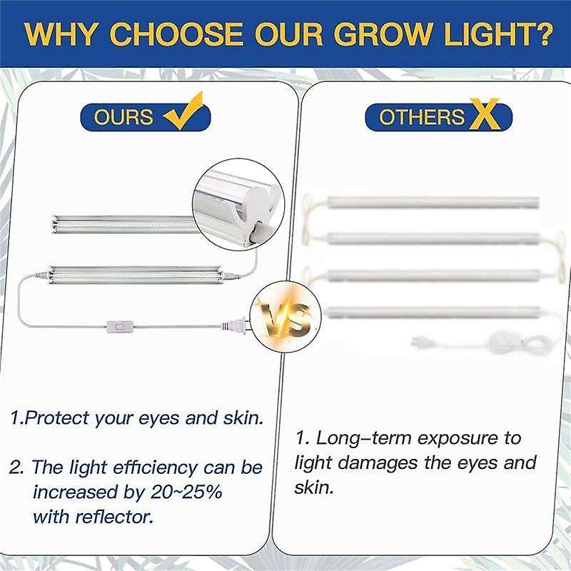 Grow Light Strips, 102 Led-bulbs White Full Spectrum Plant Light for Indoor Plants Growing Seedlin