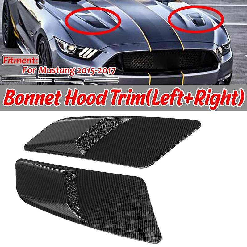 GT Style Car Front Hood Air Intake Trim Scoop Vent Guards Heat Hoods Cover Trim Panel for 2015 2016