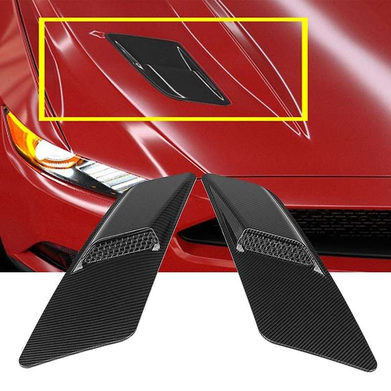 GT Style Car Front Hood Air Intake Trim Scoop Vent Guards Heat Hoods Cover Trim Panel for 2015 2016
