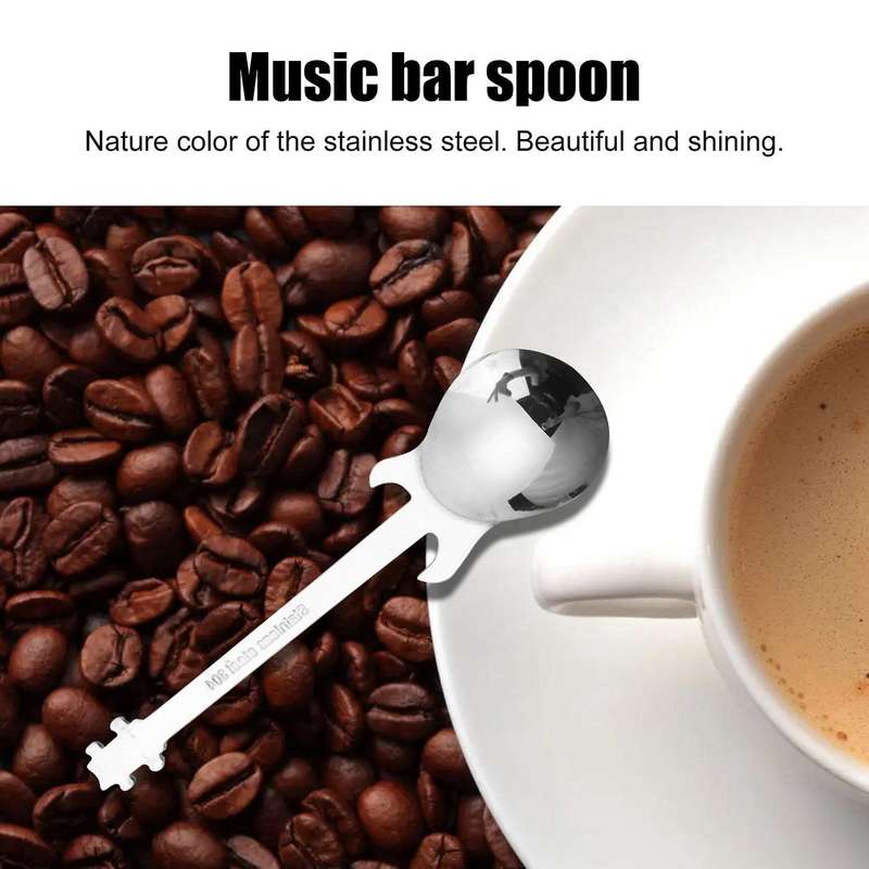 Guitar Coffee Spoons 6-pack Cute Spoons Stainless Steel Teaspoons Stirring Spoon Guitar Shaped(silv