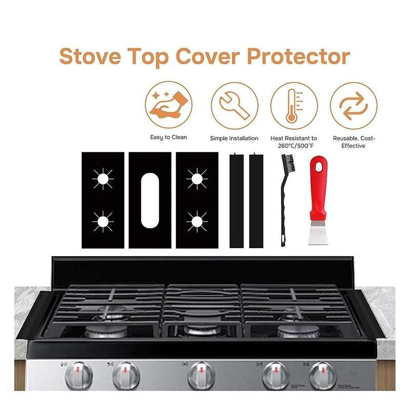 Guards for Gas Covers Protector 0.3mm,gas Stove Burner Covers 3 Stove Mat Protector with 2 Stove Spa