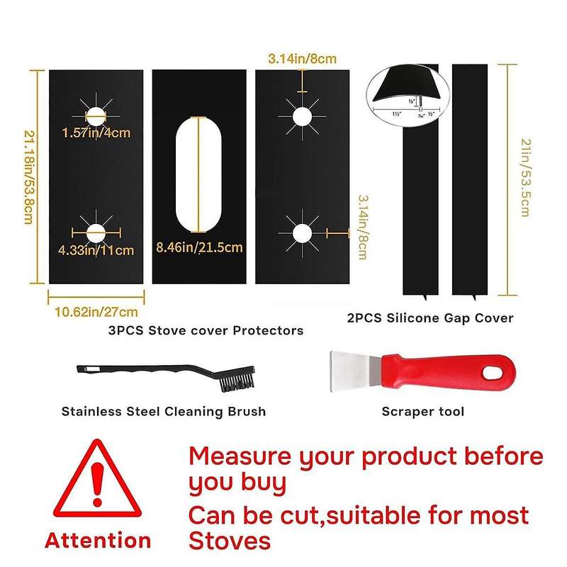 Guards for Gas Covers Protector 0.3mm,gas Stove Burner Covers 3 Stove Mat Protector with 2 Stove Spa
