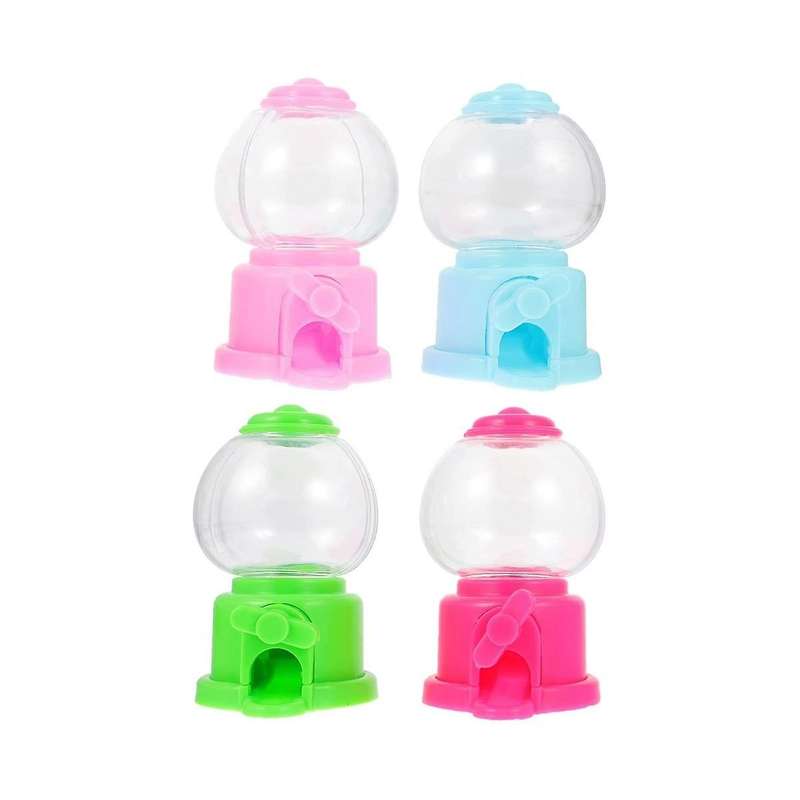 Gumball Machine, 3.7 Inch Mini Candy Dispenser Gumball Machines Party Gifts (4 Pack)