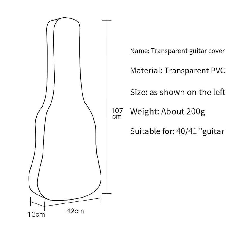 Guitar Dust Cover Transparent Translucent Dust-proof Waterproof Acoustic Electric Guitar Cover Prote