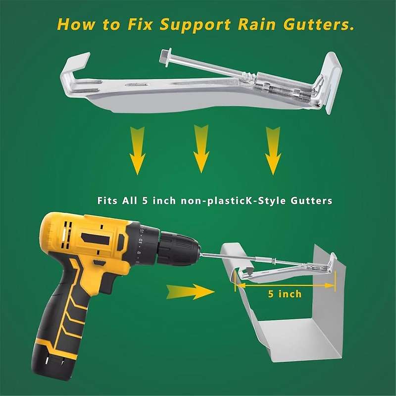 Gutter Hangers 5 Inch,Gutter Clips Hidden Gutter Hangers with A Rust Resistant Screw with 6 Inch Dri
