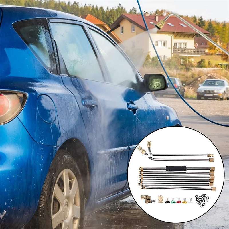 Gutter Cleaning Tool Set, High Pressure Washer Extension Wand Set, Spray Attachment for Wand Extens