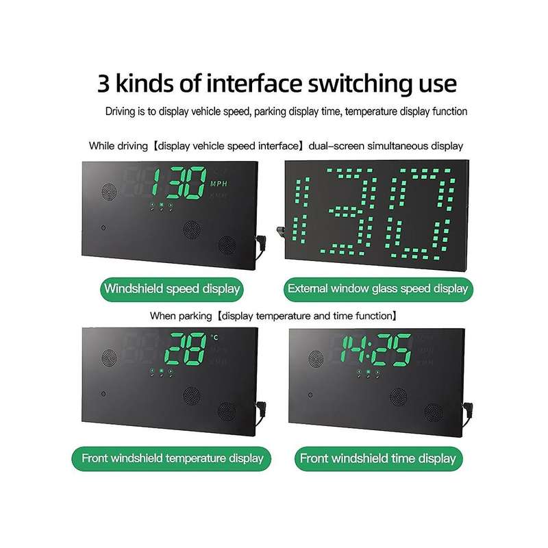 H10 Car Hud Head-up Display Hd Car Intelligent Fuel Consumption Speed Head-up Display Instrument Ov