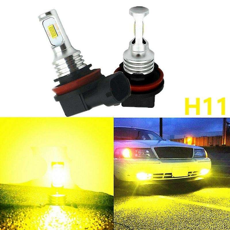 H11 H8 H16 80W 4000LM 3000K Yellow Tech LED Fog Lights Bulbs Kit