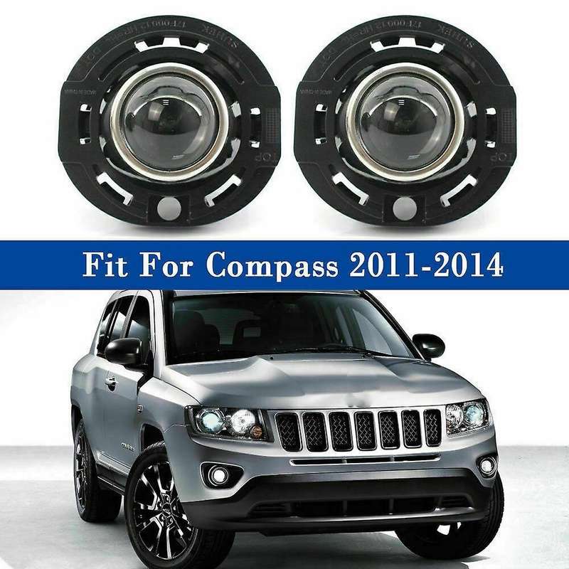 H11 Pair Left Right Front Drive Fog Light Lamps for Compass 2011-2017 68140324AA CH2592148