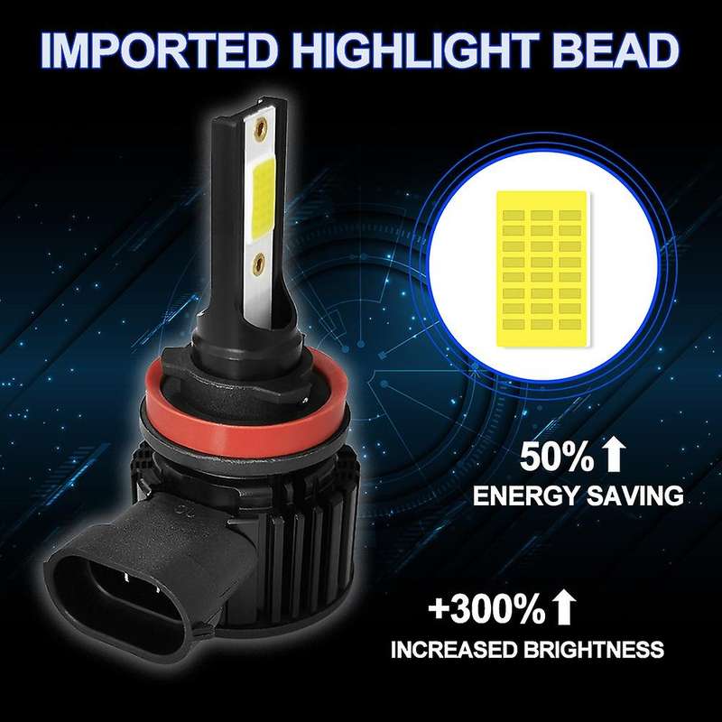 H11 LED Headlight 6000K 200W 8000LM Low Beam Bulbs High Power for Car