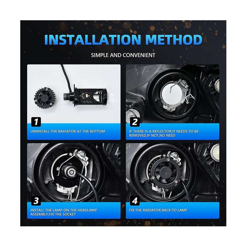 H4 Bi-led 20000lm 80w Mini Projector Lens Automobiles Bulb Conversion Kit High/low Beam Headlight