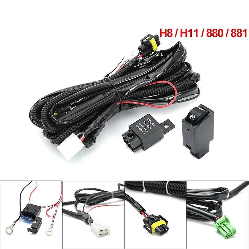 H8 H11 LED Fog Lights Indicator Switch & Relay Wiring Harness Kits 40A for BRZ Forester Crosstrek