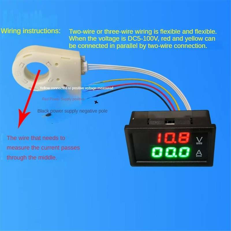 Hall Ammeter Voltmeter Dc 0-300v 400a Battery Monitor Led Digital Current Voltage Meter 12v 24v 36v