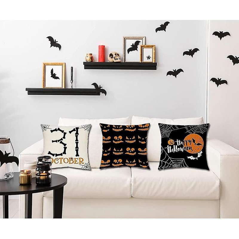 Halloween Decorations Throw Pillow Covers 18x18 Set of 4 Halloween Pillow Case for Cushion Sofa Bed