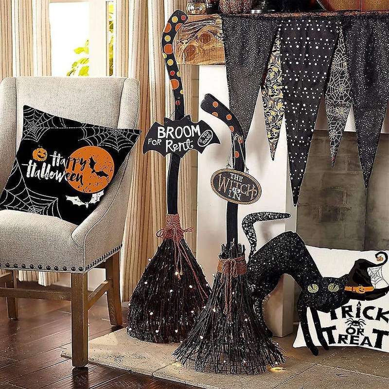 Halloween Decorations Throw Pillow Covers 18x18 Set of 4 Halloween Pillow Case for Cushion Sofa Bed