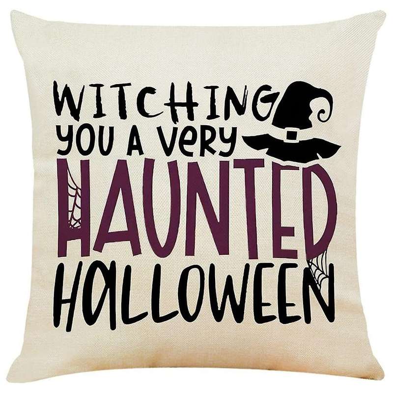 Halloween Decorative Throw Pillow Covers 18X18 Set of 4 for Couch,Farmhouse Cushion Cover Indoor or