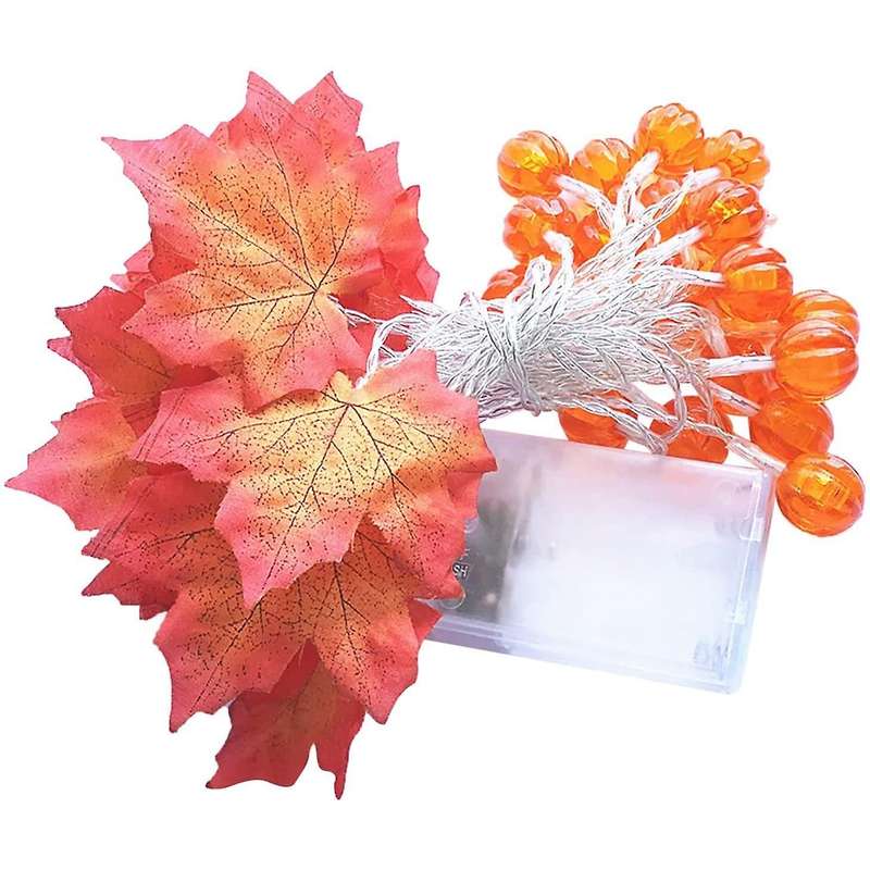 Halloween Decorations Thanksgiving Decor Pumpkin Decoration Halloween Lights, 20 Led Lighted Garland