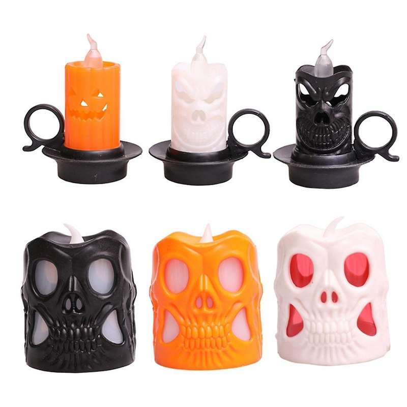 Halloween LED Candle Halloween Skeleton Pumpkin Decor Halloween Candles Pumpkin Halloween Electric C