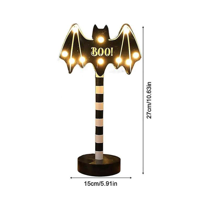 Halloween Ghost Festival Modeling Lights Pumpkin Bat Decorative Lights Wooden Halloween Lights