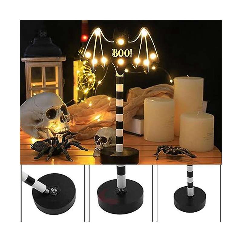 Halloween Ghost Festival Modeling Lights Pumpkin Bat Decorative Lights Wooden Halloween Lights