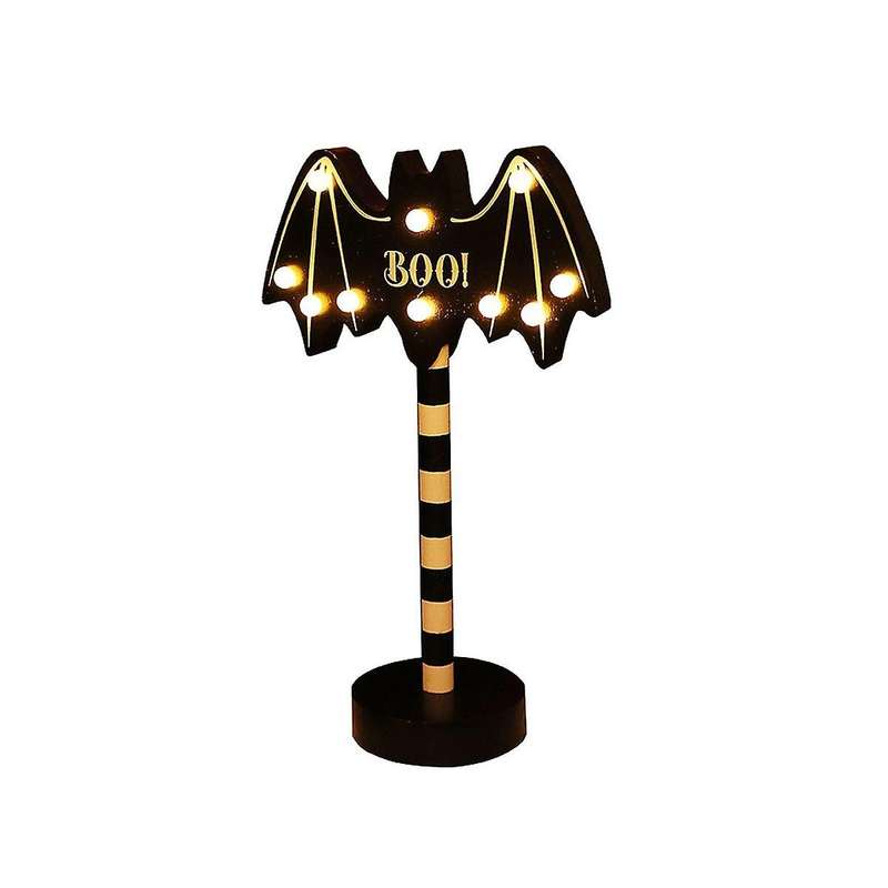 Halloween Ghost Festival Modeling Lights Pumpkin Bat Decorative Lights Wooden Halloween Lights