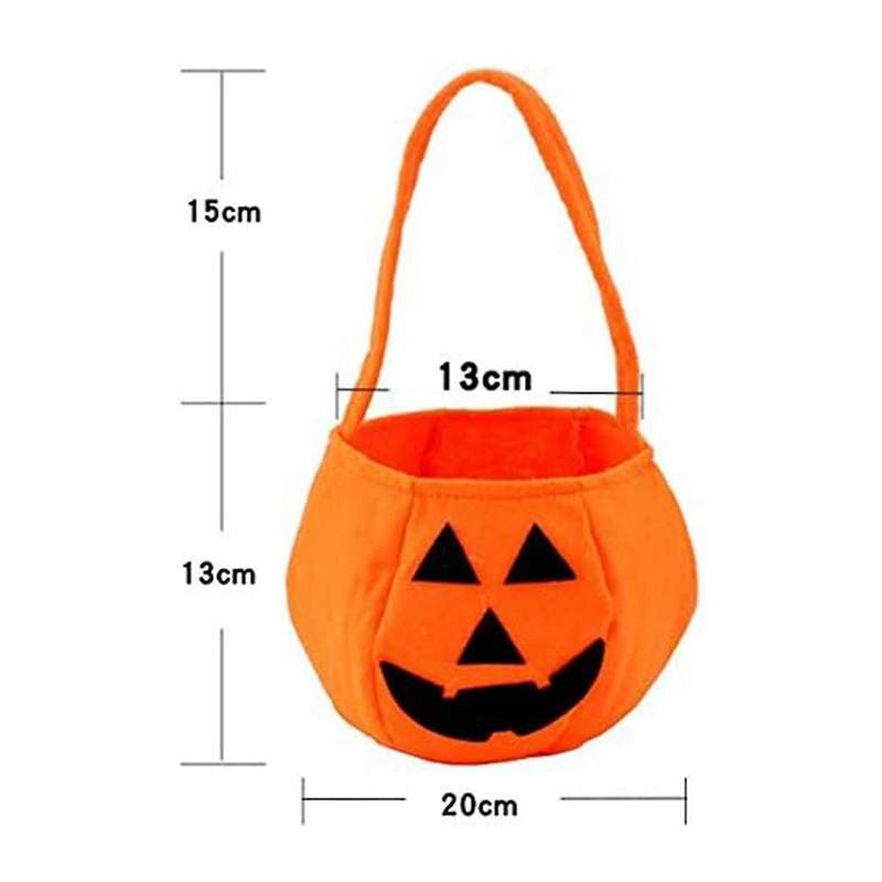 Halloween Pumpkin Candy Bags for Kids,Trick-Or-Treat,Pumpkin Buckets Trick-Or-Treat Bags Holder Hand