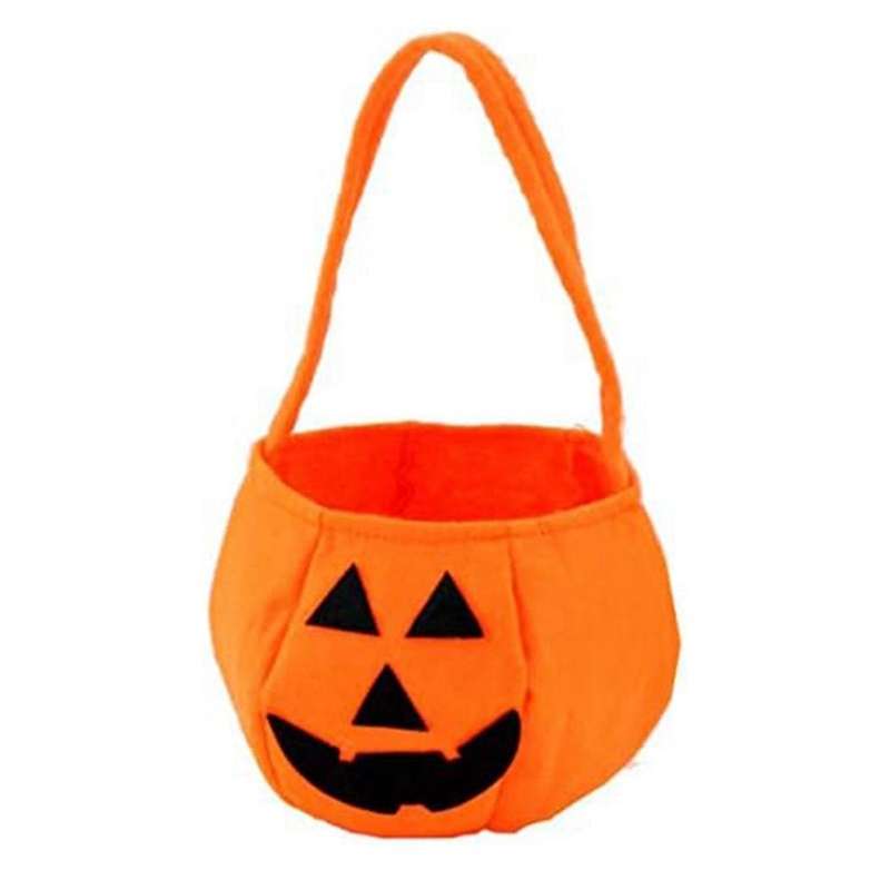 Halloween Pumpkin Candy Bags for Kids,Trick-Or-Treat,Pumpkin Buckets Trick-Or-Treat Bags Holder Hand