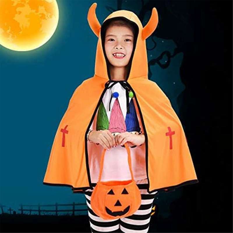 Halloween Pumpkin Candy Bags for Kids,Trick-Or-Treat,Pumpkin Buckets Trick-Or-Treat Bags Holder Hand