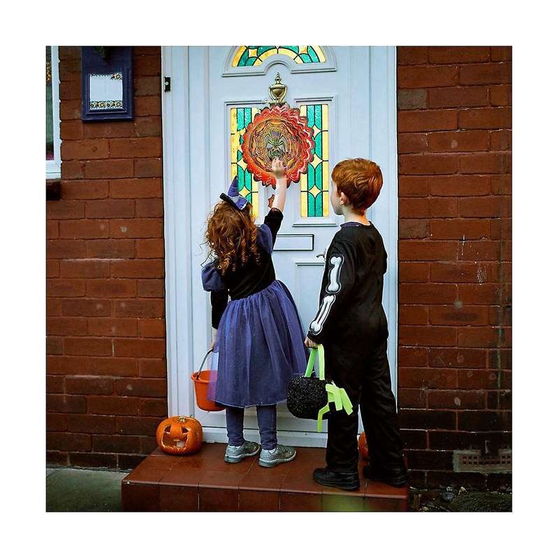 Halloween Lollipop Wind Spinner Rotating Garden Hanging Decor Kinetic Sculpture Wind Chime Yard Holi