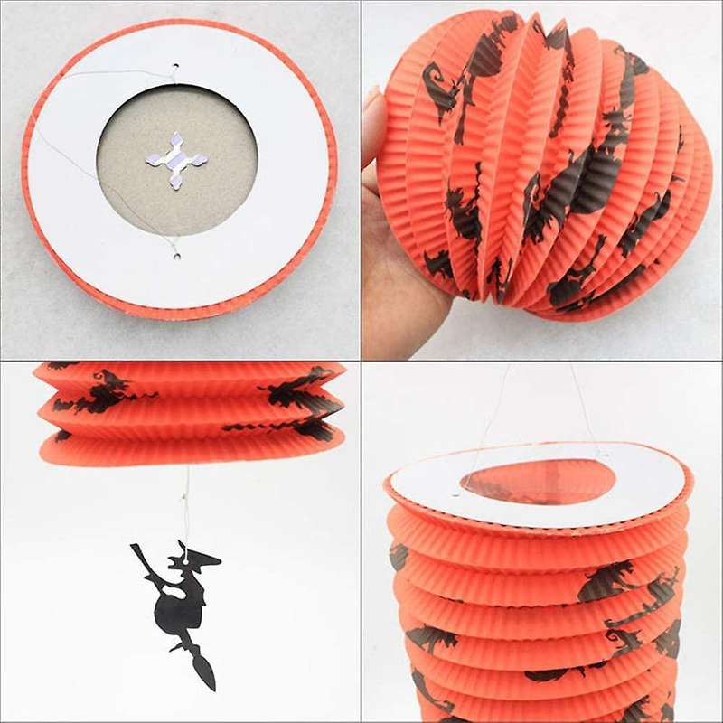 Halloween Organ Lantern Paper Lantern Bar KTV Decoration Witch Folding Lantern Halloween Party Decor