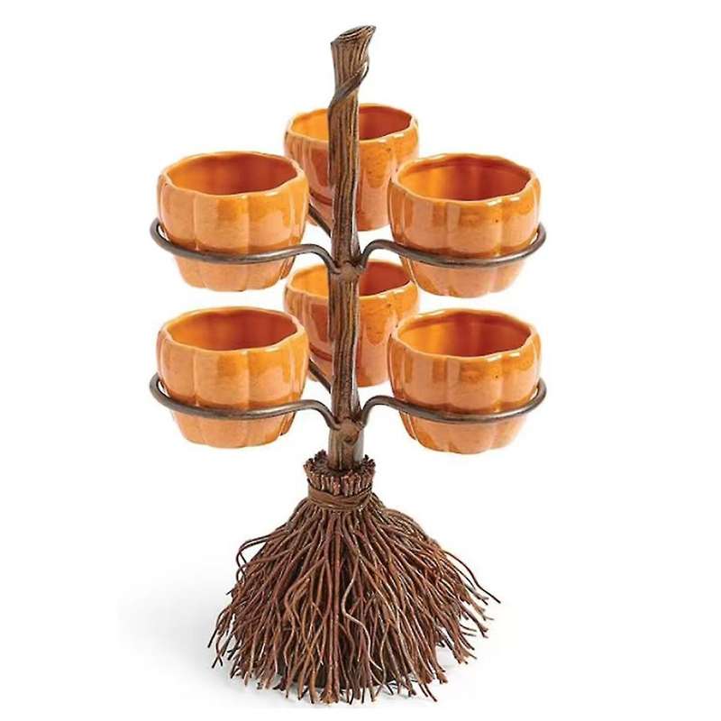 Halloween Pumpkin Snack Bowl Stand, Halloween Broomstick Snack Bowl Stand, Pumpkin Snack Tray, Detac