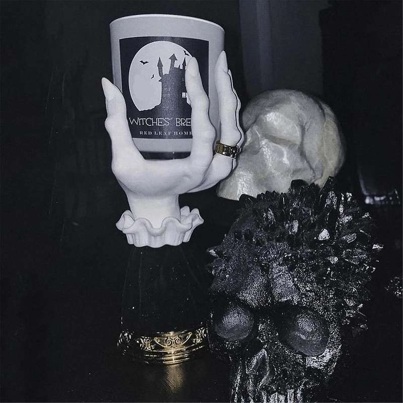 Halloween Resin Witch Hand Candlestick Ghost Hand Haunted House Decoration Palm Candle Holder