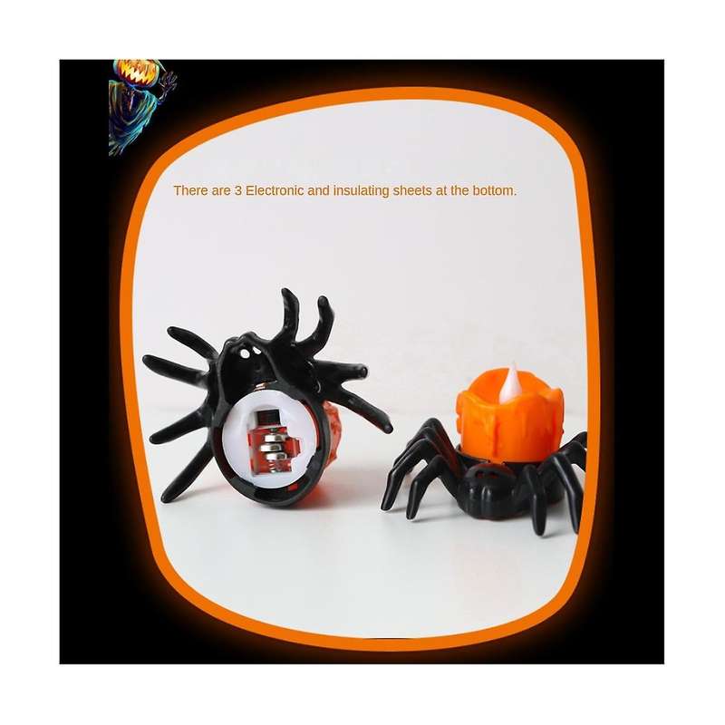 Halloween Spider Led Candle Light Pumpkin Lamp for Halloween Party Home Ornaments Haunted House Horr