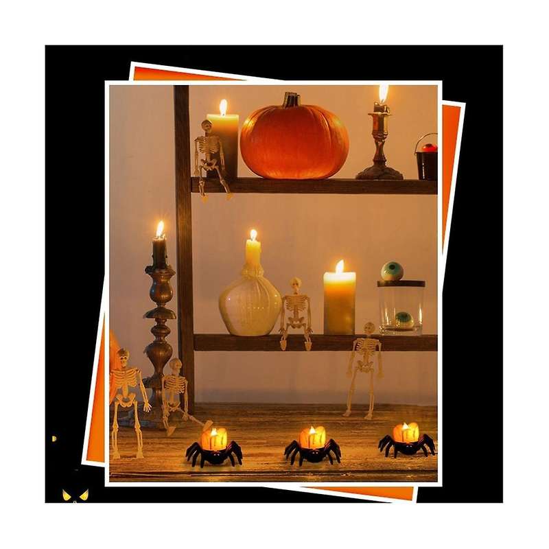 Halloween Spider Led Candle Light Pumpkin Lamp for Halloween Party Home Ornaments Haunted House Horr