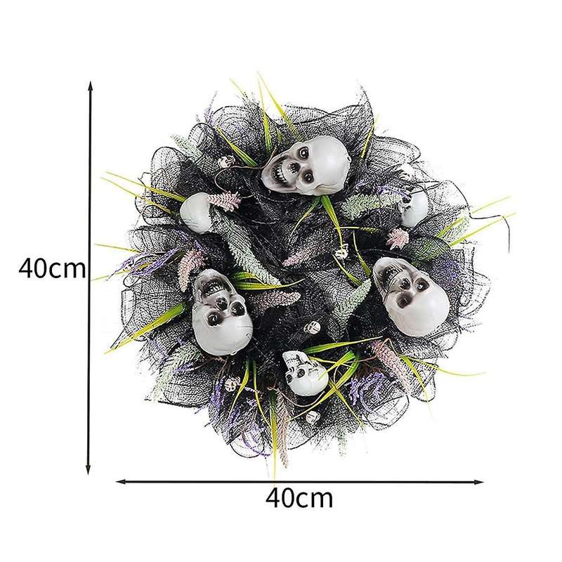 Halloween Skull Wreath, Halloween Wreath, Artificial Skull Wreath for Indoor Party Home