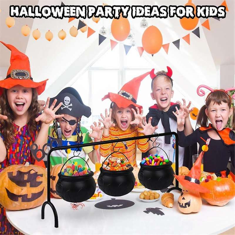 Halloween Witch Cauldron Candy Serving Bowl Decor Spooky Candy Bucket Punch Bowls Cauldron Bowls wit