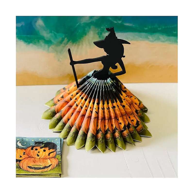 Halloween Witch Tabletop Server with Tablecloth Halloween Cupcake Witch Display Stand Home Decoratio
