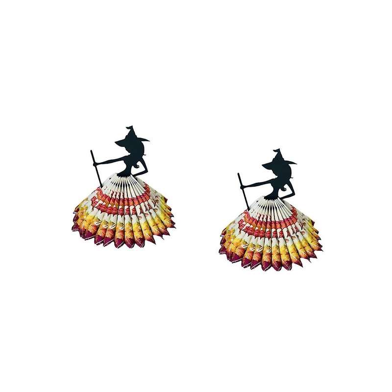 Halloween Witch Tabletop Server with Tablecloth Halloween Cupcake Witch Display Stand Home Decoratio
