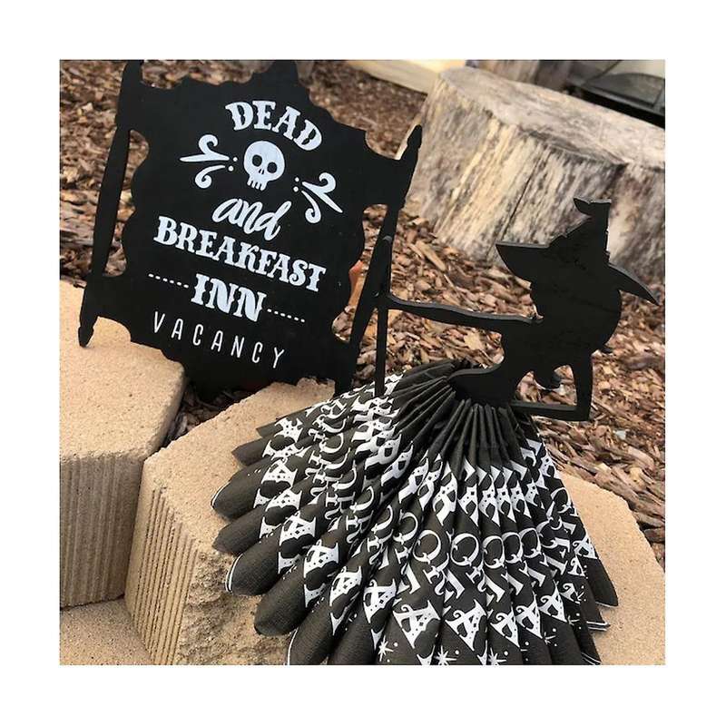 Halloween Witch Tabletop Server with Tablecloth Halloween Cupcake Witch Display Stand Home Decoratio