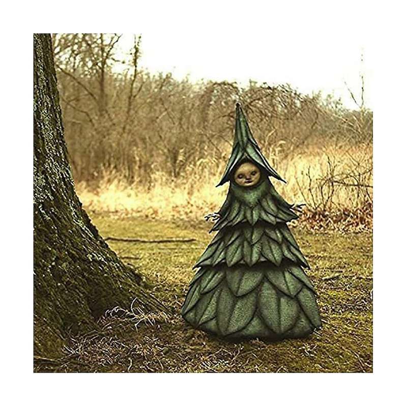 Halloween Witch Minifigure Statue Resin Creepy Witch Sculptures Garden Decoration for Home Desktop G