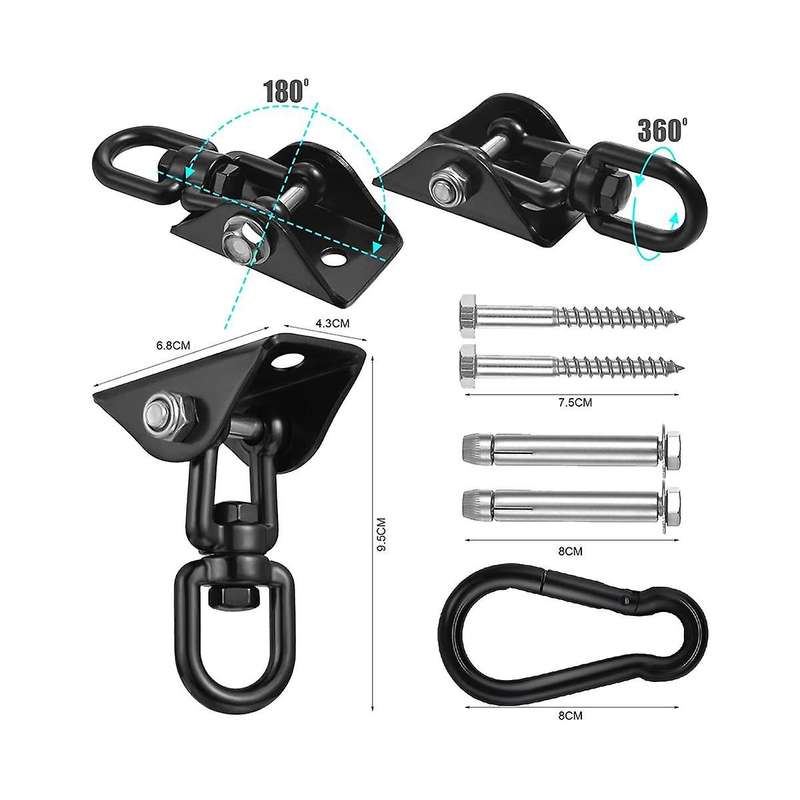 Hammock Hanging Kit,heavy Duty Hanging Chair 360 Rotate Hanging Swing Hooks for Yoga ,chair ,tree