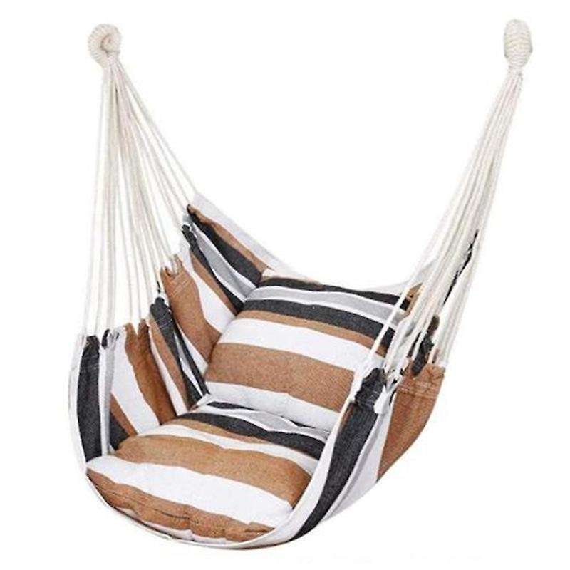 Hammock Chair Hanging Rope Swing Seat for Indoor Outdoor, Cotton Weave Hammock Swing for Bedroom Pat