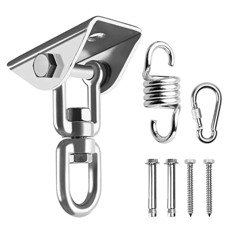 Hammock Chair Hanging Hardware Kit with Chain and Spring,Porch Swing Hanger,360 Swivel Ceiling Hook
