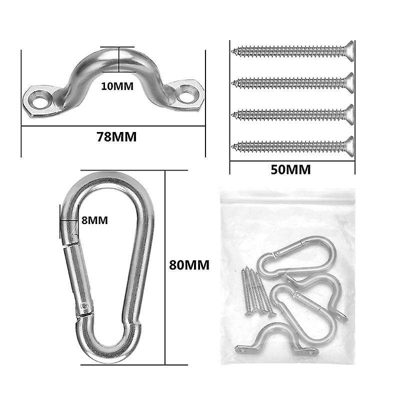 Hammock Hanging Kit Heavy Duty Stainless Steel Hammock Accessories Load Capacity for Installation Of