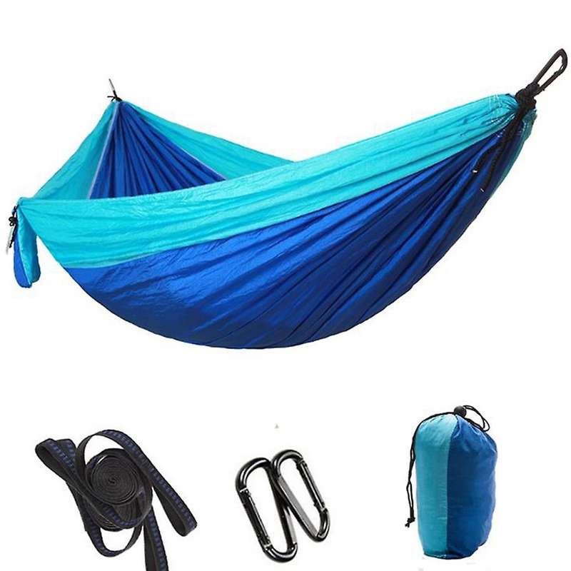 Hammock Outdoor Camping Swing 300X200cm Lengthened Widened Ultralight Outdoor Hammock Blue