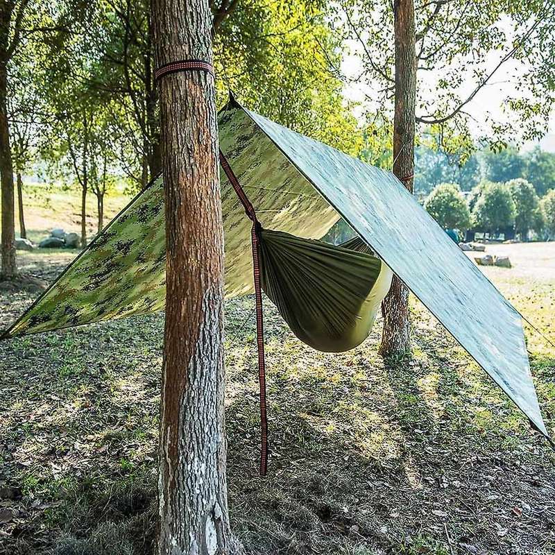 Hammock Rain Fly Tent Tarp 10 x 10 FT Waterproof Camping Tarp Shelter UV Protection Ripstop Nylon Pi